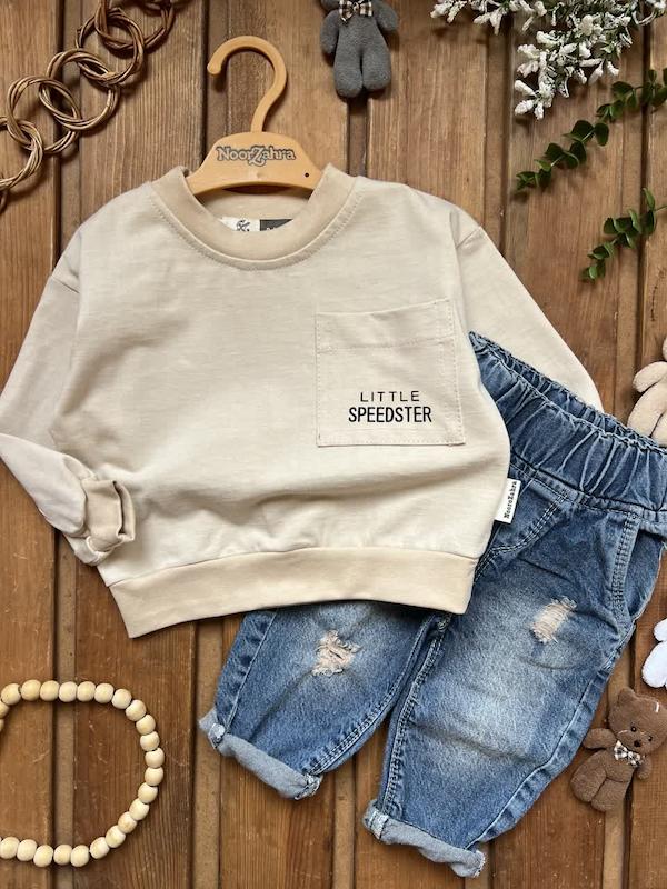 ست دو تیکه جین وارداتی لیتل