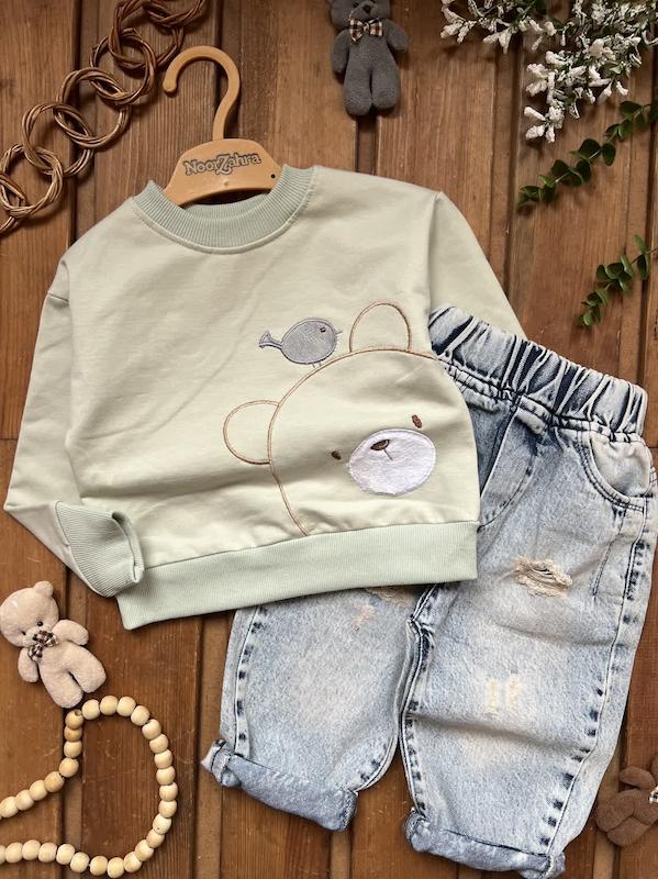 ست دو تیکه جین وارداتی تدی۱۹۴۵