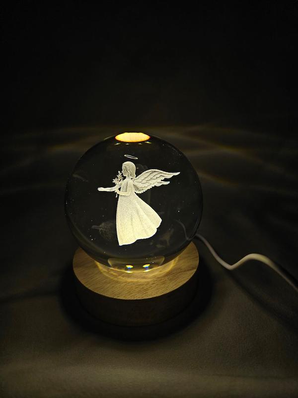 گوی کریستالی فرشته (۸سانتی)