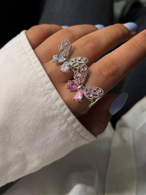 انگشتر پروانه نگین دار (متوسط)