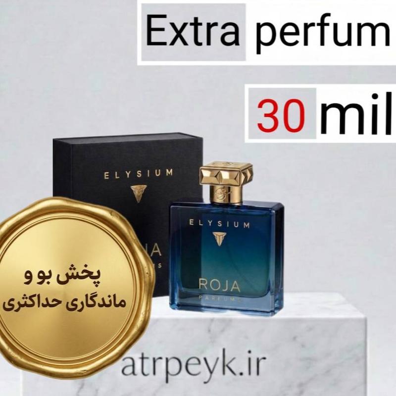 عطر ادکلن رژا الیزیوم _30میل_اکسترا پرفیوم _ برند لوزی گرمی_ روژا داو الیزیوم پور هوم پارفوم کلون Roja Dove Elysium Pour Homme Parfum Cologne_گرید تاپ_ ماندگاری بسیار بالا _ پخش بو _خنک_تلخ _مرکباتی _ چوبی _ مردانه_(خ م 175)