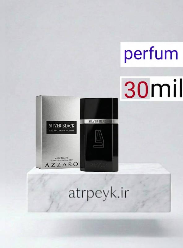 عطر ادکلن آزارو سیلور بلک | Azzaro Silver Black _ حجم ۳۰ میل_پرفیوم _ گرید A _ برند لوزی گرمی _ ماندگاری بالا _ آزرو بلک _ گرم _ تلخ _ چوبی  _  مردانه _ چهار فصل _  (چ م 18)