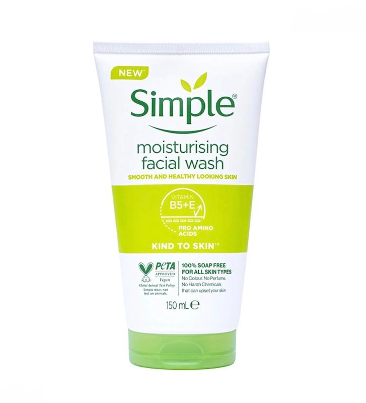 ژل شستشو صورت سیمپل Simple مدل Moisturising Facial Wash | مناسب پوست خشک