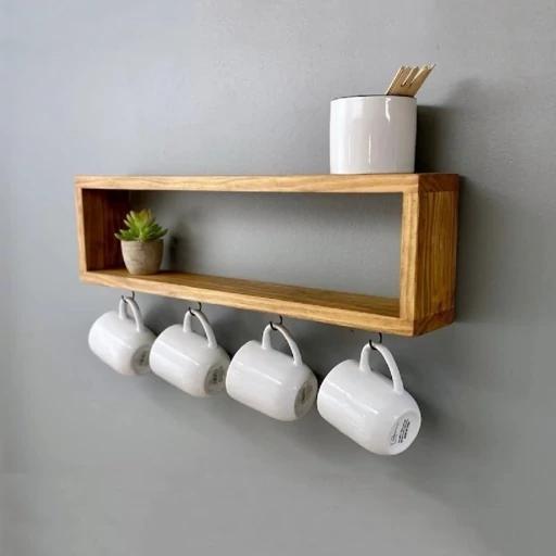 استند شلف (طبقه ) چوبی مستطیلی دیواری یک عددی  - کد 119