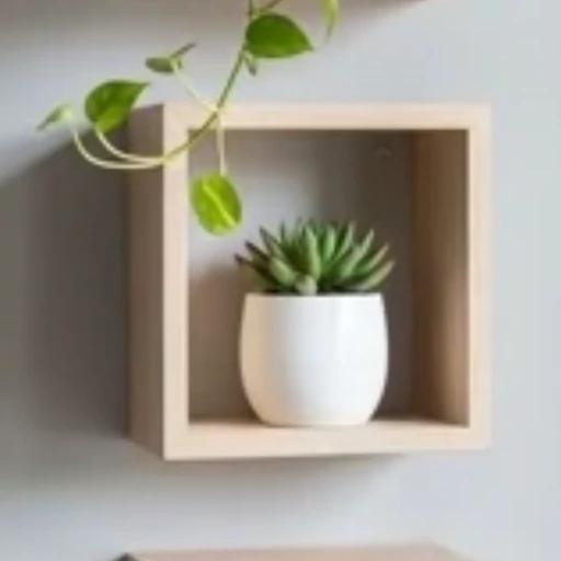 شلف (طبقه ) چوبی دیواری مربعی یک عددی کد 259