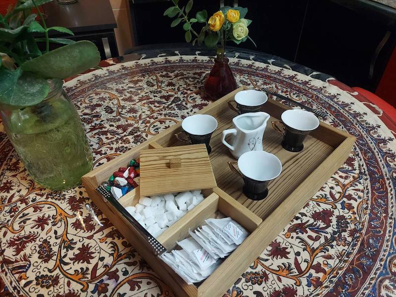استند سینی چوبی پذیرایی باکس دار  - کد 260