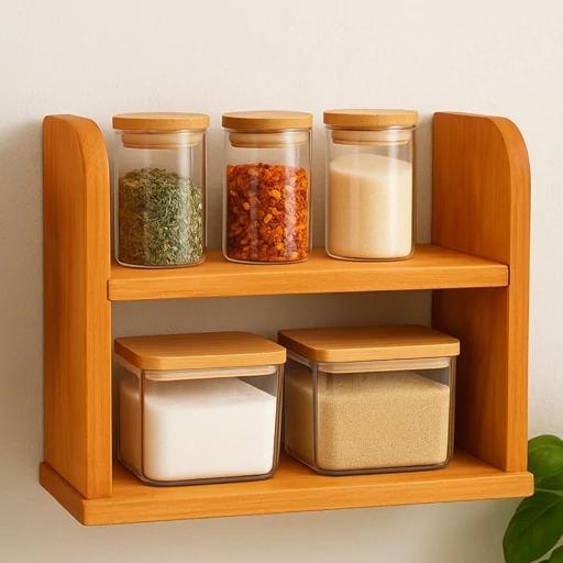استند جای ادویه ای چوبی آشپزخانه بزرگ - کد 294