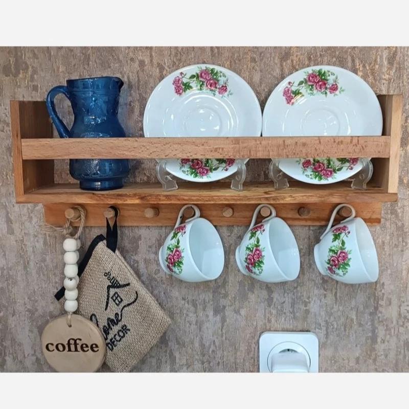 استند شلف (طبقه ) چوبی دیواری آویز دار - کد 111