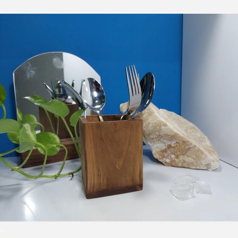 استند جا قاشق چنگالی چوبی - جا خودکاری چوبی  - کد 159