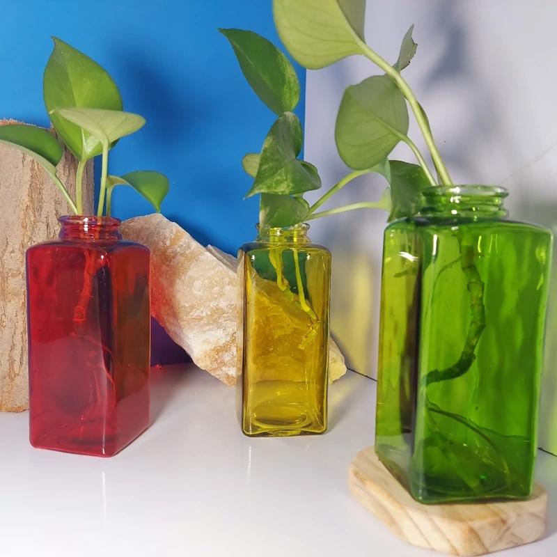 گلدان شیشه ای مستطیلی بلند - کد 167