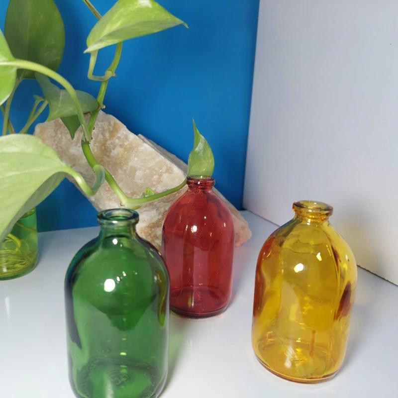 گلدان شیشه ای رنگی تزیینی - کد 168