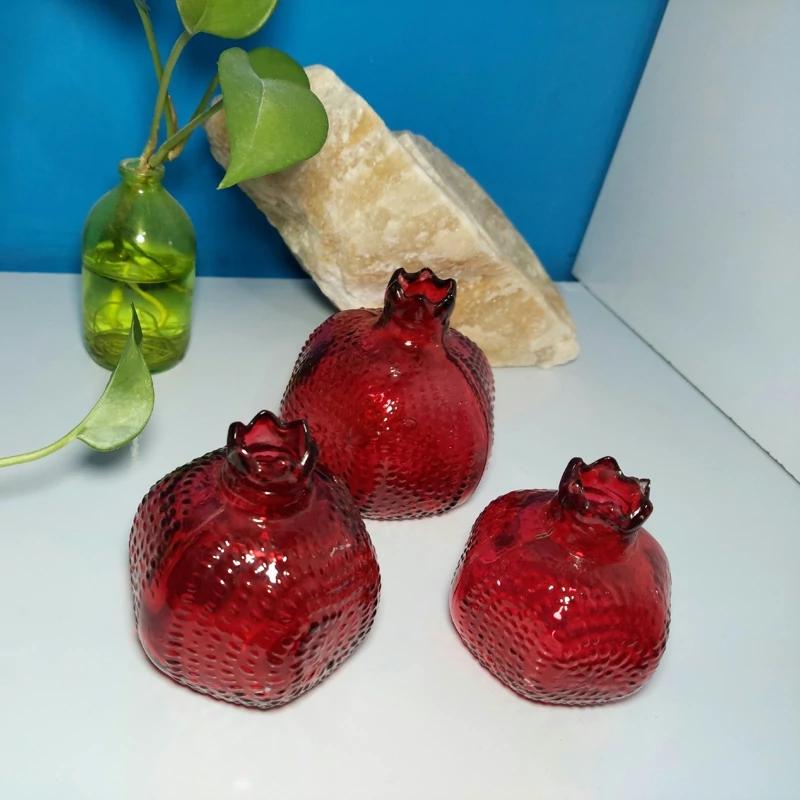 انار شیشه ای تزیینی 3 عددی - کد 169