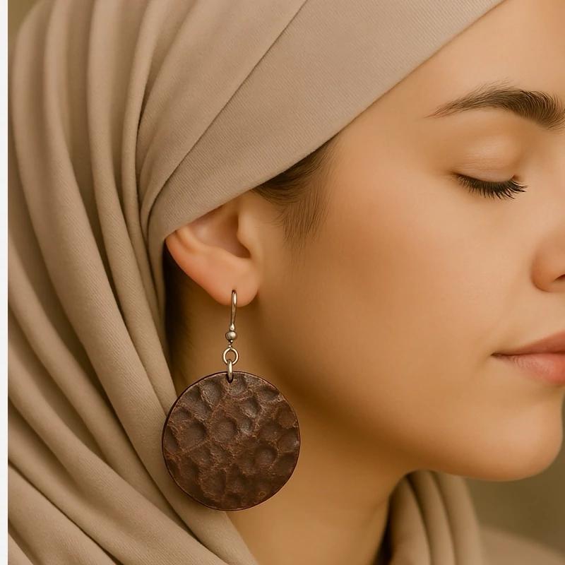 گوشواره چوبی طرح نگاره  - کد 176