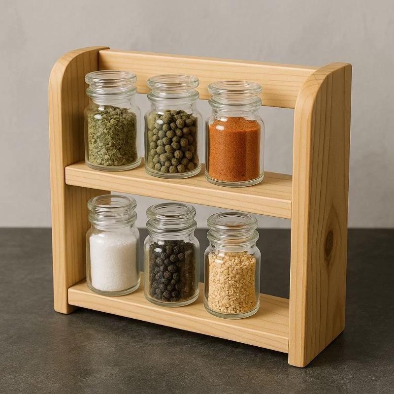 استند جای ادویه ای چوبی آشپزخانه کد 196