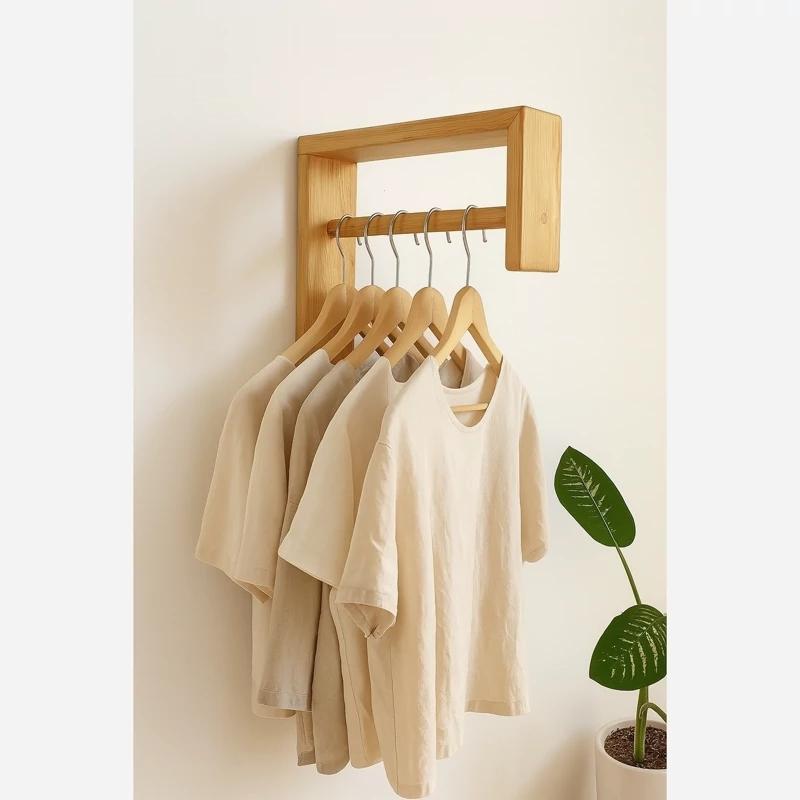 چوب لباسی آویز لباس جا لباسی چوبی ایستاده دیواری کوچک  - کد 209