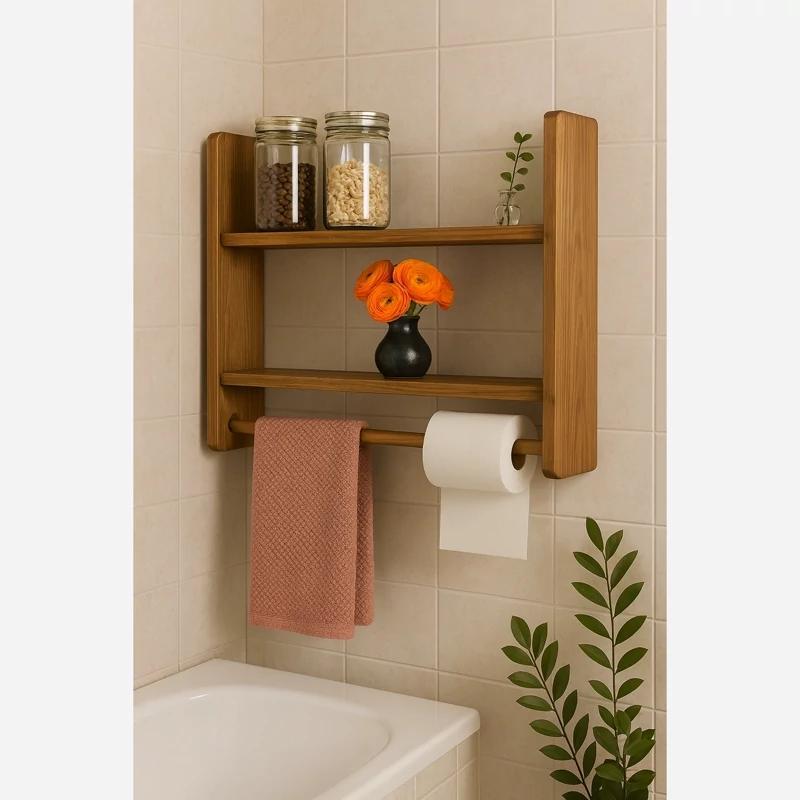 استند و شلف ( طبقه ) چوبی آشپزخانه و حمام  - کد 213