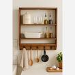 شلف ( طبقه ) چوبی جا ادویه و یا جا کلیدی  - کد 214