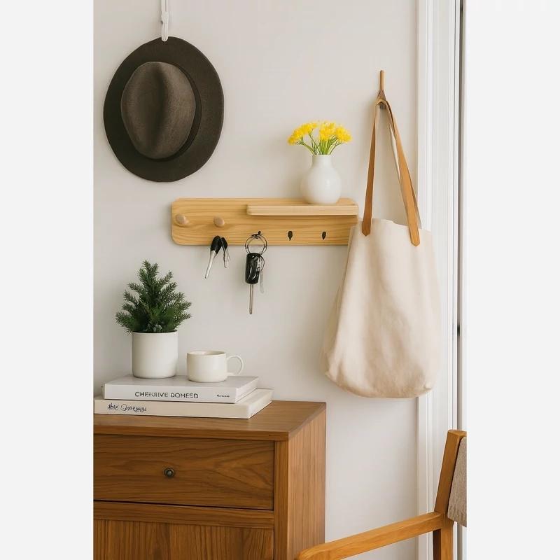 استند جا کلیدی جا لباسی دیواری  - کد 217