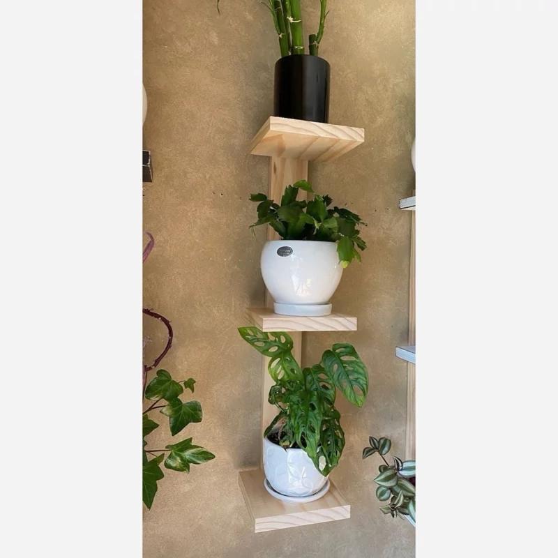 شلف ( طبقه ) چوبی دیواری 3 طبقه بدون پایه - کد 249