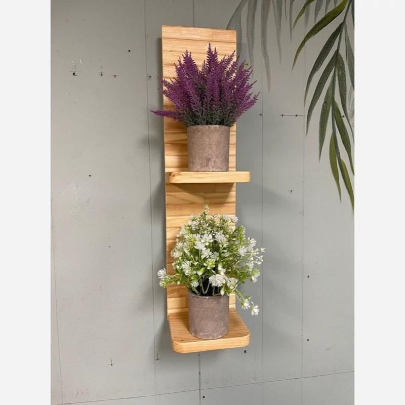 شلف ( طبقه ) چوبی دیواری 2 طبقه بدون پایه - کد 250