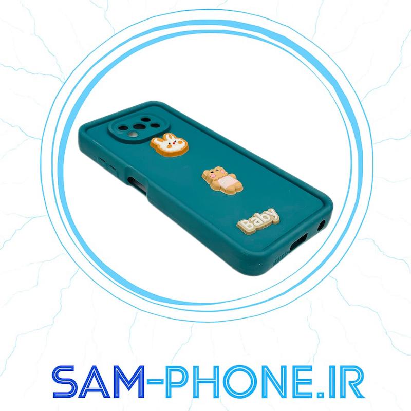 قاب گوشی Poco X3 NFC - Poco X3 Pro شیائومی طرح سیلیکونی Solid عروسکی برجسته محافظ لنزدار سبز کد 10504