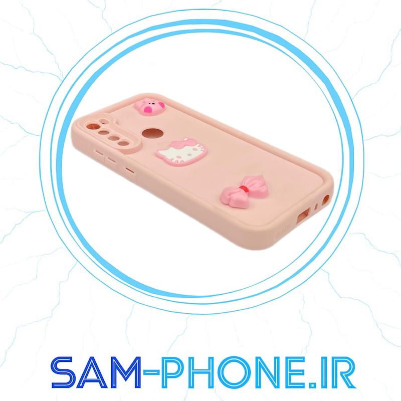 قاب گوشی Redmi Note 8 شیائومی طرح سیلیکونی Solid عروسکی برجسته محافظ لنزدار صورتی کد 10507