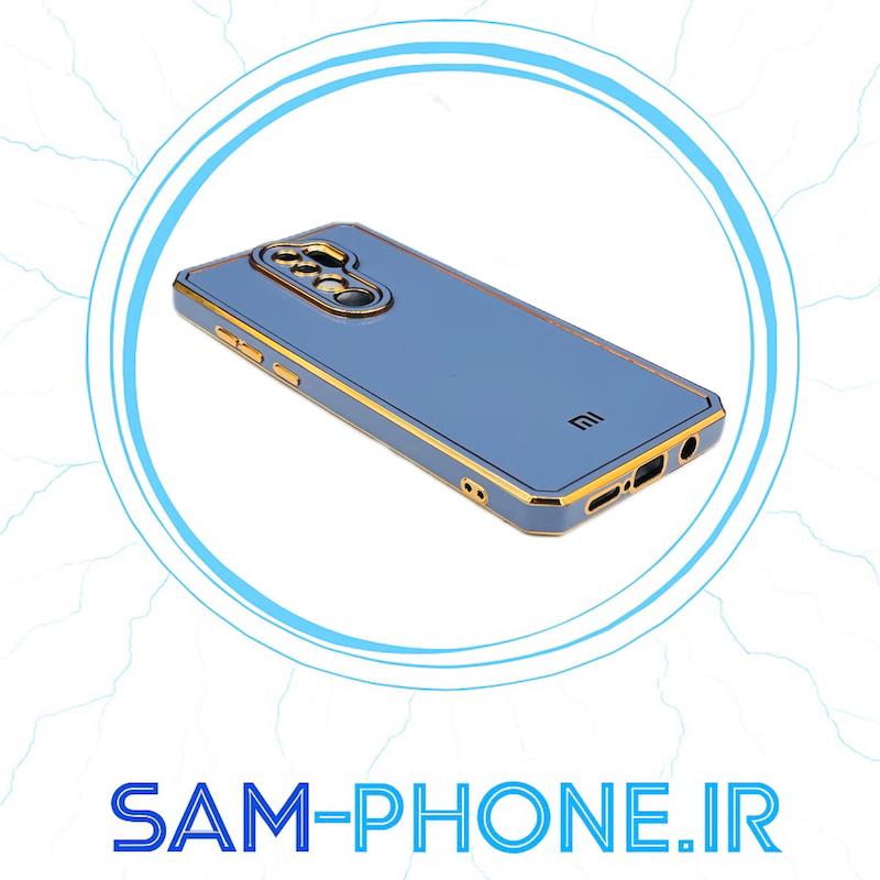قاب گوشی Redmi Note 8 Pro شیائومی طرح ژله ای مای کیس گلد لاین دور طلایی محافظ لنز دار رنگ طوسی کد 10536