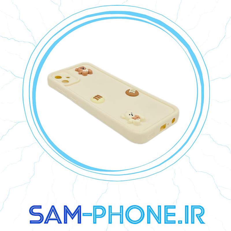 قاب گوشی Galaxy A05 سامسونگ طرح سیلیکونی Solid عروسکی برجسته محافظ لنزدار سفید کد 10571