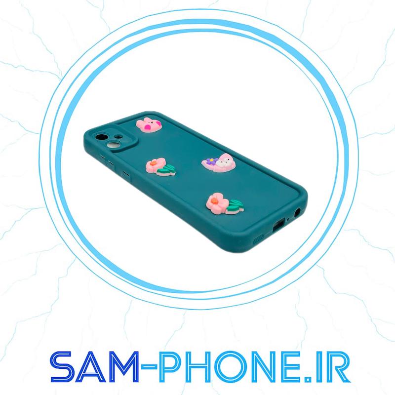 قاب گوشی Galaxy A05 سامسونگ طرح سیلیکونی Solid عروسکی برجسته محافظ لنزدار سبز تیره کد 10572