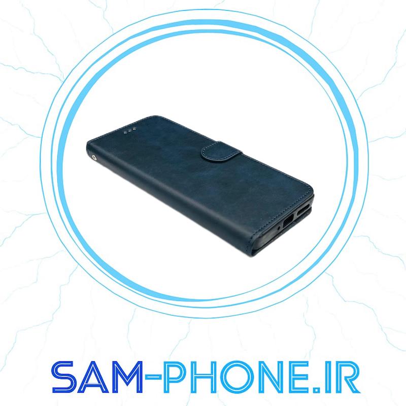 کیف گوشی Xiaomi Redmi Note 13 Pro 4G - Poco M6 Pro 4G - Redmi Note 14S شیائومی مگنتی طرح چرم کتابی چرمی سرمه ای کد 10605