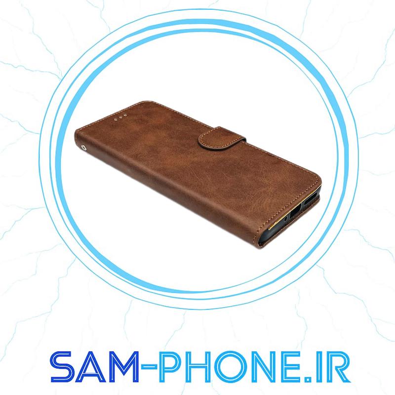 کیف گوشی Xiaomi Redmi Note 13 Pro 4G - Poco M6 Pro 4G - Redmi Note 14S شیائومی مگنتی طرح چرم کتابی چرمی قهوه ای کد 10607