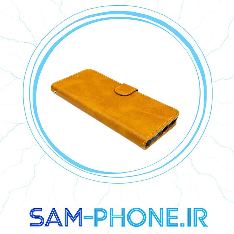 کیف گوشی Xiaomi Redmi Note 13 Pro 4G - Poco M6 Pro 4G - Redmi Note 14S شیائومی مگنتی طرح چرم کتابی چرمی عسلی کد 10608