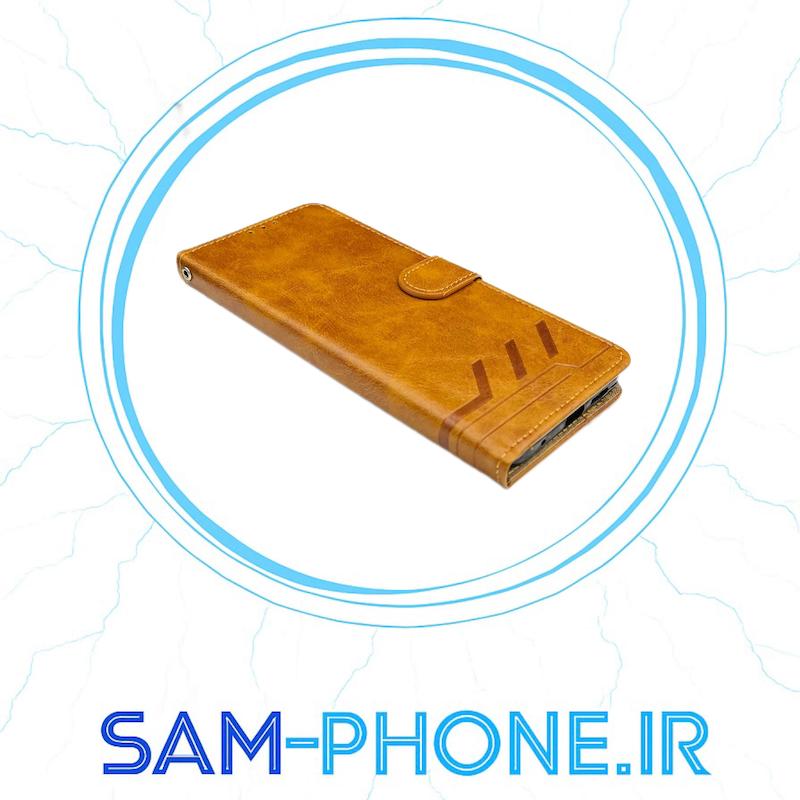 کیف گوشی Xiaomi Redmi Note 12 4G شیائومی مگنتی طرح چرم کتابی چرمی قهوه ای کد 10628