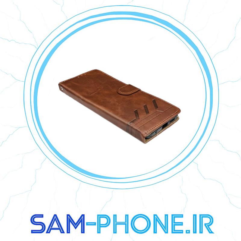کیف گوشی Xiaomi Redmi Note 12 4G شیائومی مگنتی طرح چرم کتابی چرمی قهوه ای کد 10629