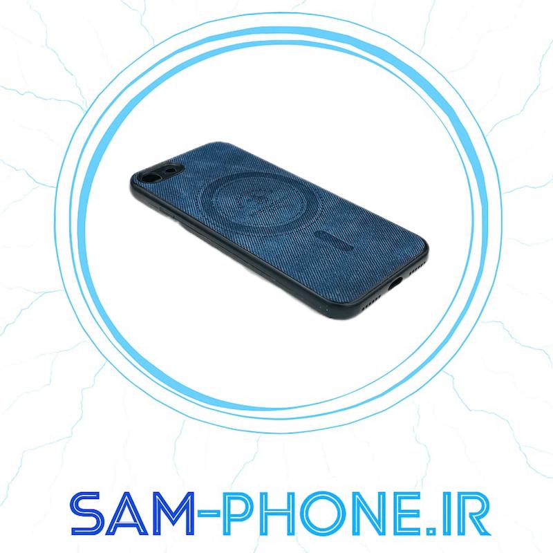 قاب گوش iPhone 7 - iPhone 8 - iPhone SE 2020 آیفون پشت چرم سرمه ای کد 10640