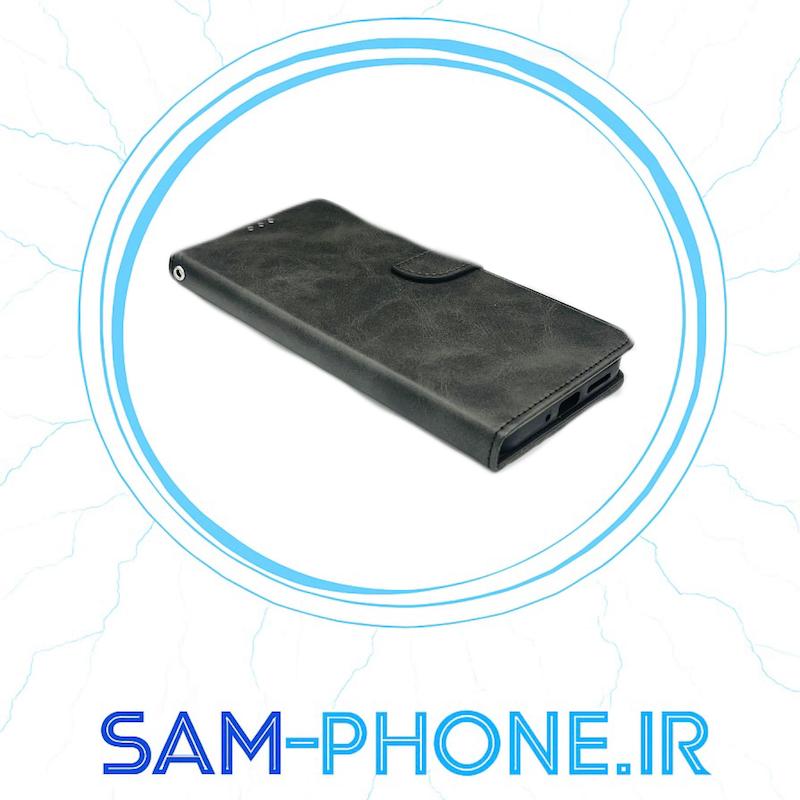 کیف گوشی Xiaomi Redmi 13C - Poco C65 شیائومی مگنتی طرح چرم کتابی بنددار چرمی مشکی کد 10658