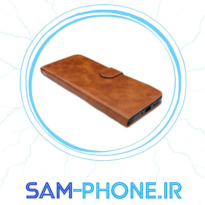 کیف گوشی Xiaomi Redmi 13C - Poco C65 شیائومی مگنتی طرح چرم کتابی بنددار چرمی قهوه ای کد 10660