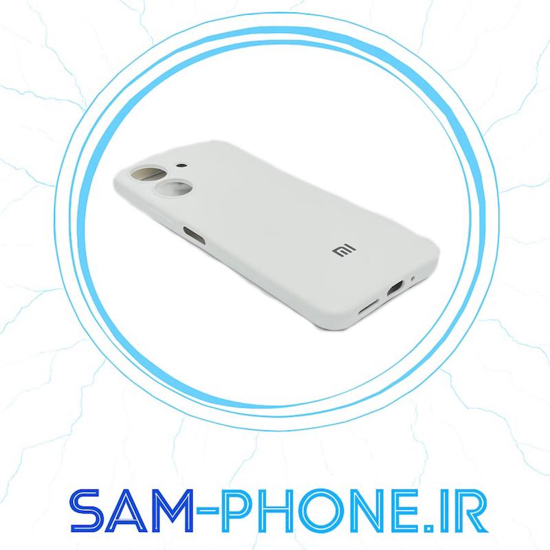 قاب گوشی Redmi 13C - Poco C65 شیائومی سیلیکونی اورجینال سورا SORA پاک کنی درجه یک زیربسته محافظ لنز دار سفید کد 10661