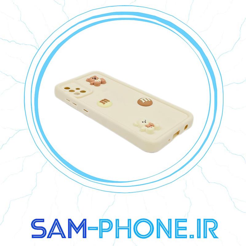 قاب گوشی Galaxy A51 سامسونگ طرح سیلیکونی Solid عروسکی برجسته محافظ لنزدار سفید کد 10684