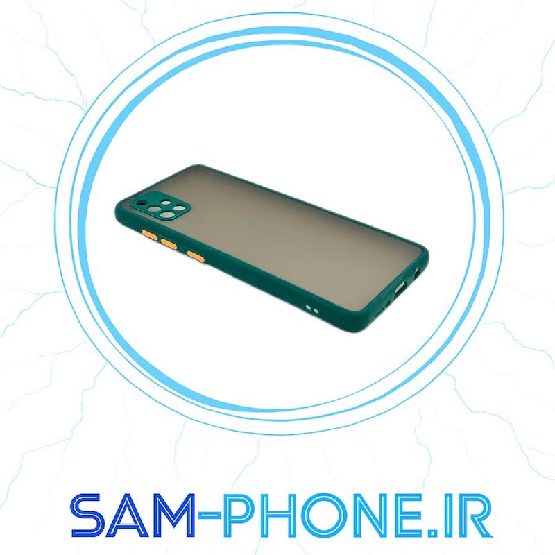 قاب گوشی Galaxy A51 سامسونگ اورجینال متال NEW SKIN طرح پشت شیشه ای مات دور سیلیکونی سبز کد 10689
