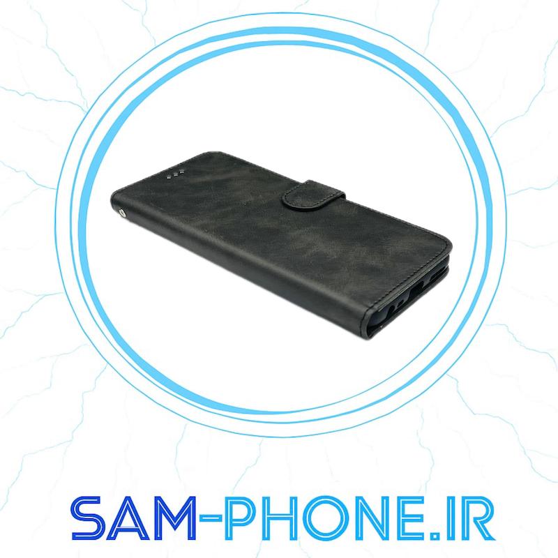 کیف گوشی Redmi 9 - Poco M2 شیائومی مگنتی طرح چرم کتابی بنددار چرمی مشکی کد 10690