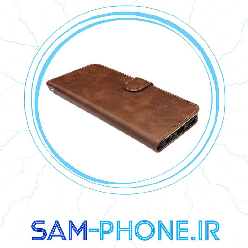 کیف گوشی Redmi 9 - Poco M2 شیائومی مگنتی طرح چرم کتابی بنددار چرمی قهوه ای کد 10691
