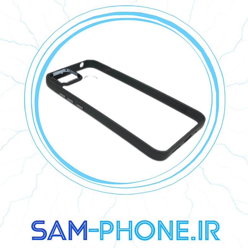 قاب گوشی Xiaomi Redmi 9C - Redmi 10A - Poco C3 شیائومی اورجینال متال NEW SKIN طرح پشت شیشه ای شفاف دور سیلیکونی مشکی کد 10729