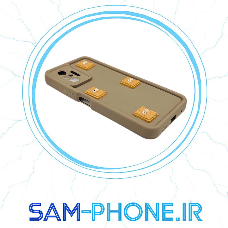 قاب گوشی Redmi Note 10 Pro 4G - Redmi Note 10 Pro Max شیائومی طرح سیلیکونی Solid عروسکی برجسته محافظ لنزدار قهوه ای کد 10783