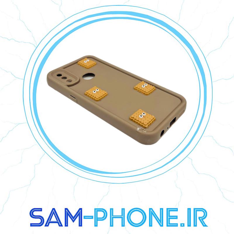 قاب گوشی Galaxy A10S سامسونگ طرح سیلیکونی Solid عروسکی برجسته محافظ لنزدار قهوه ای کد 10824