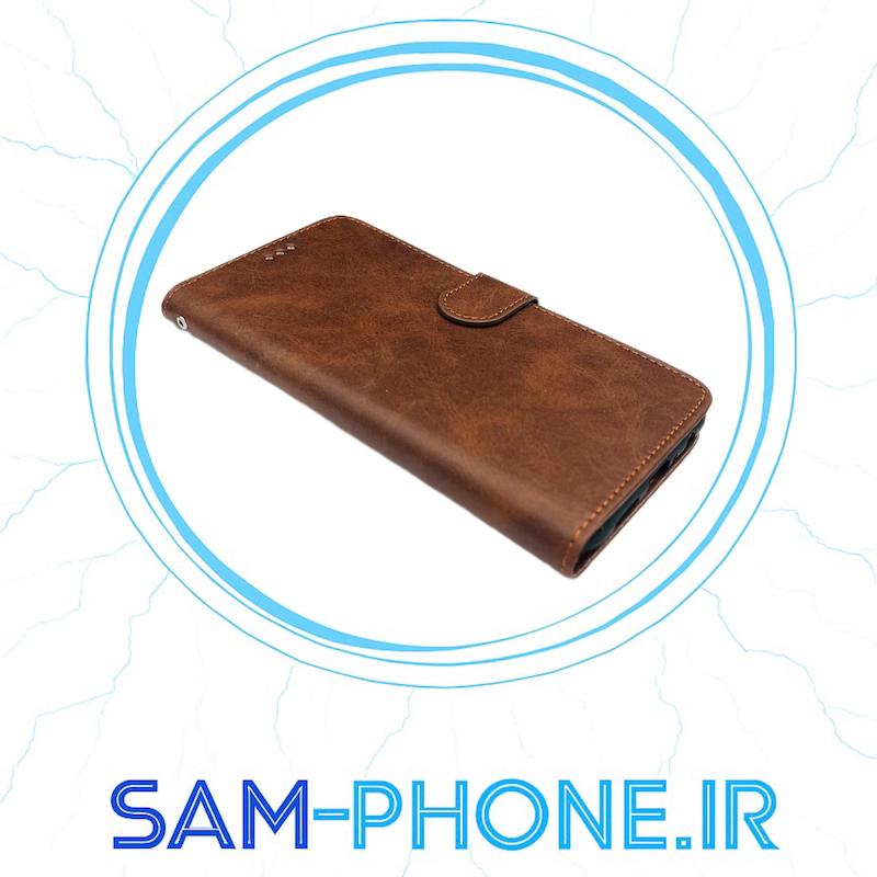 کیف گوشی Galaxy A10S سامسونگ مگنتی طرح چرم کتابی چرمی قهوه ای کد 10832