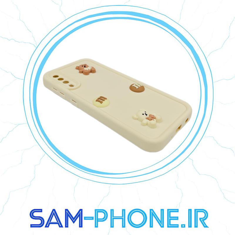 قاب گوشی Galaxy A30S - Galaxy A50S - Galaxy A50 سامسونگ طرح سیلیکونی Solid عروسکی برجسته محافظ لنزدار سفید کد 10852