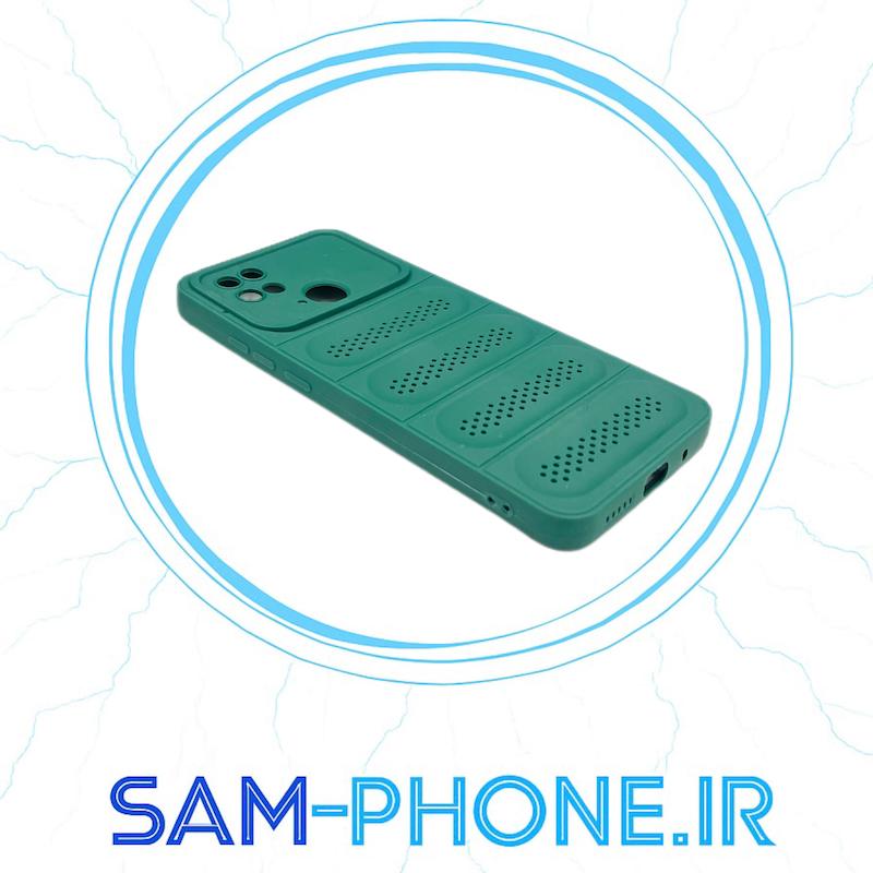 قاب گوشی Redmi 10C - Poco C40 شیائومی طرح توری ژله ای سیلیکونی محافظ لنز دار سبز کد 10857