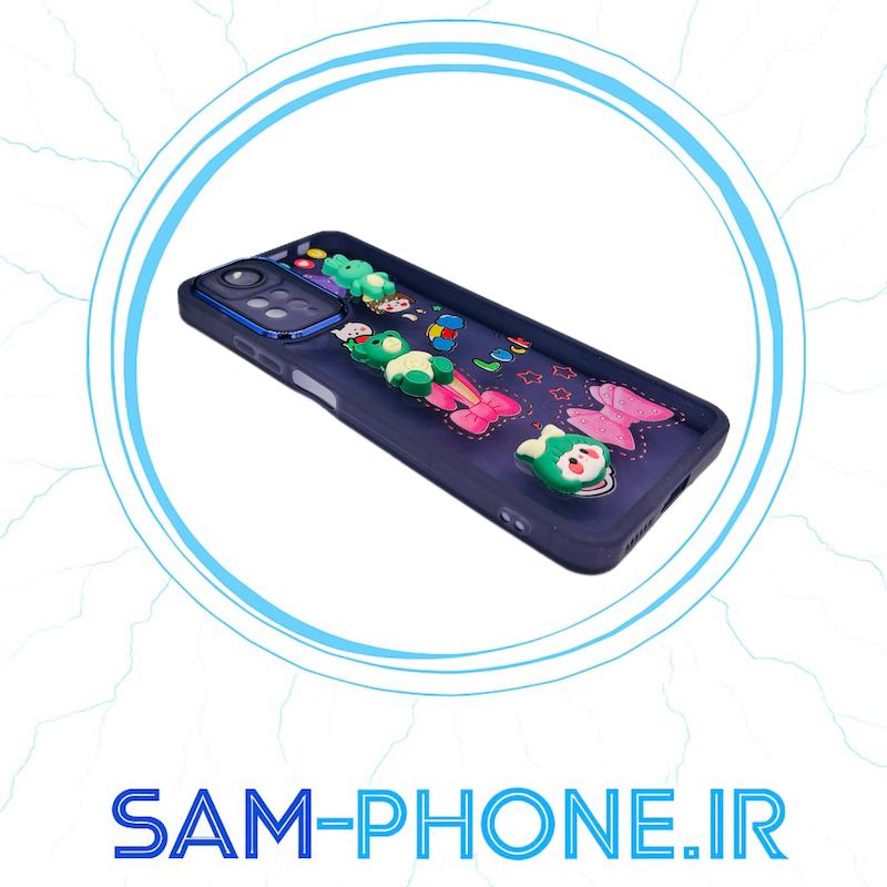 قاب گوشی Xiaomi Xiaomi Redmi Note 11 Pro 4G Global - Redmi Note 11 Pro 5G Global - Redmi Note 11E Pro - Redmi Note 12 Pro 4G شیائومی اورجینال متال NEW SKIN ( new face ) طرح شفاف ژله ای سه بعدی برجسته عروسکی سیلیکونی محافظ لنز دار شیشه ای بنفش کد 10910