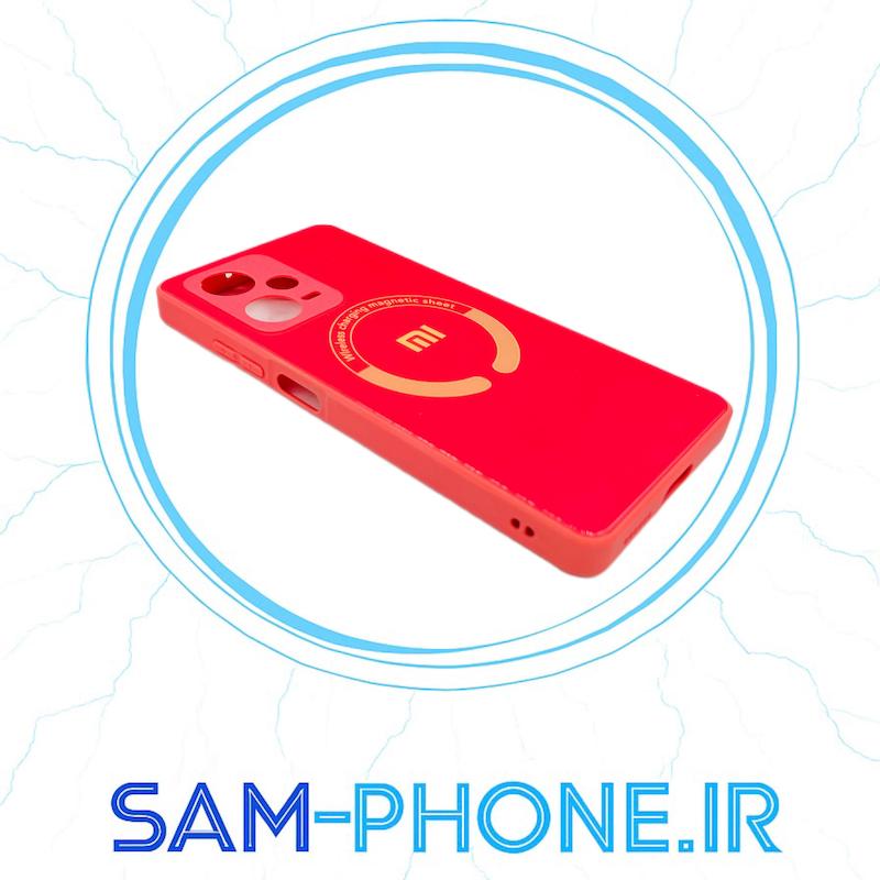 قاب گوشی Xiaomi Redmi Note 12 Pro Plus 5G - Redmi Note 12 Explorer شیائومی مدل WIreless charging magnetic sheet ضد خش پشت گلس شیشه ای شارژ وایرلس محافظ لنز دار صورتی فانتزی کد 10923